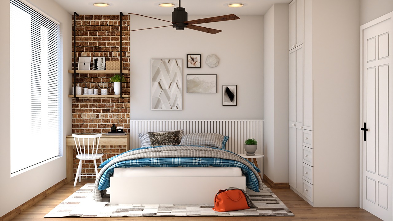 photo of a bedroom and how to store a mattress